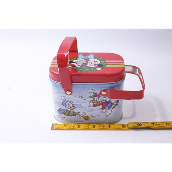 Mickey Mouse & Friends, Christmas Tin, Lunch Box, Two Handles, Classic, Disney, - Picture 4 of 4